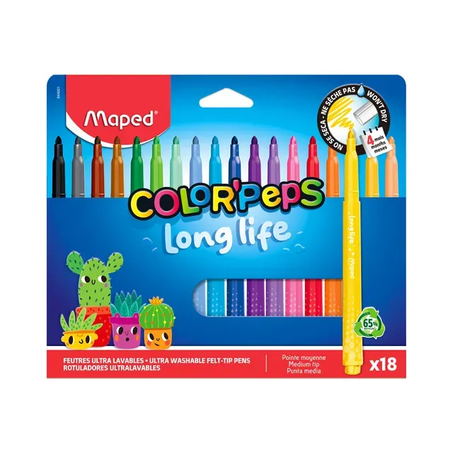 Viltpliiatsid ColorPeps, MAPED, 18 tk