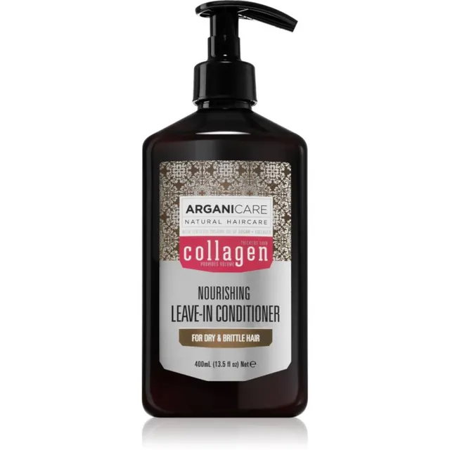 Arganicare Collagen Nourishing Leave-In Conditioner Juustesse jäetav palsam habrastele juustele 400 ml