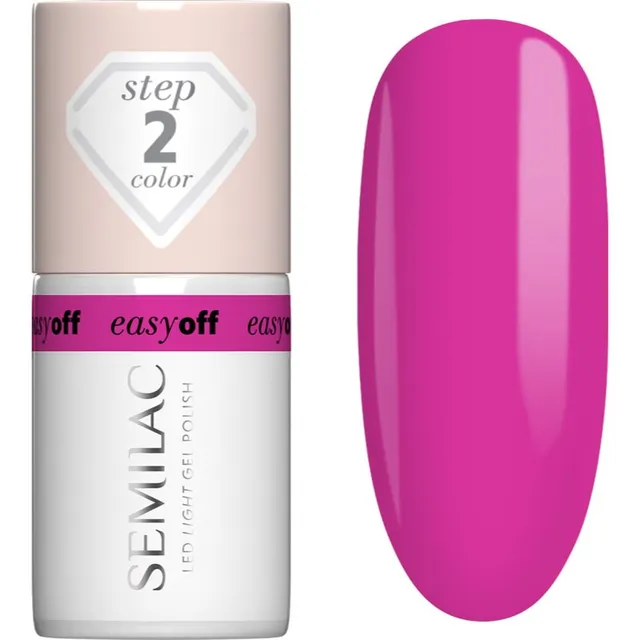 Semilac Easy Off Step 2 Geelküünelakk UV / LED lambiga kasutamiseks varjund Magenta Crush 7 ml