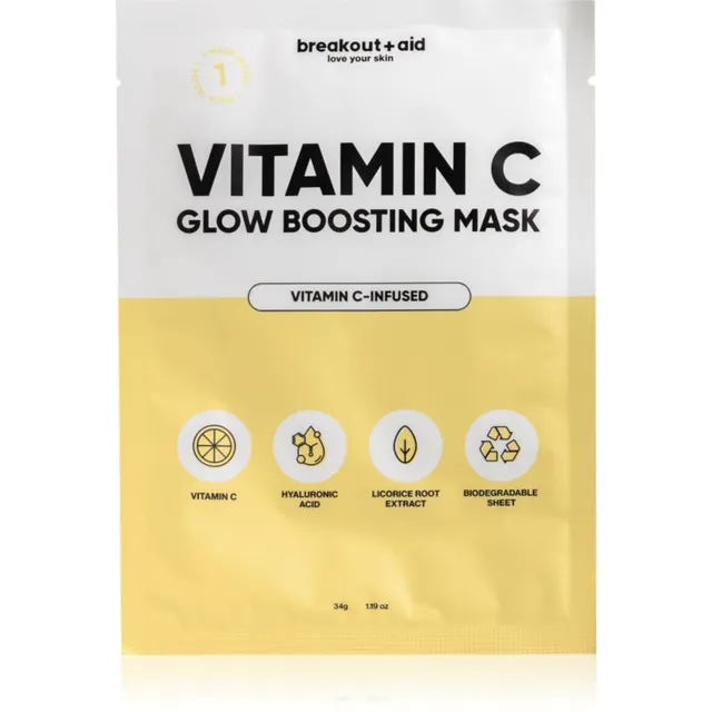 breakout + aid Vitamin C Glow Boosting Mask Lehtmask C-vitamiiniga 34 g