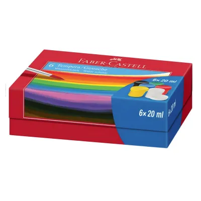 Guaššvärvid Faber-Castell, 20 ml, 6 tk
