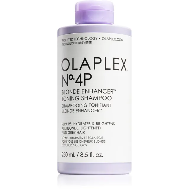 Olaplex N°4P Blond Enhancer Toning Shampoo lilla tooniv šampoon kollaste toonide neutraliseerimiseks 250 ml