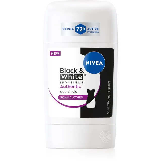 NIVEA Black & White Authentic Antiperspirantpulk 72 tundi 50 ml