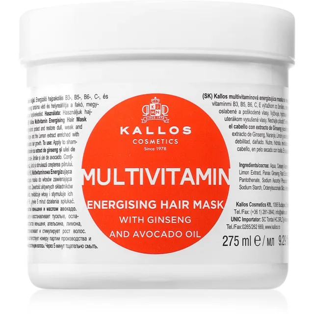 Kallos KJMN Professional Multivitamin Energiat andev juuksemask 275 ml