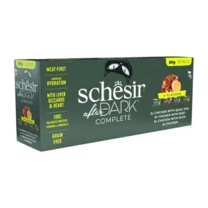 Schesir After Dark multipakk lihatükid puljongis kassidele 80g x 12tk