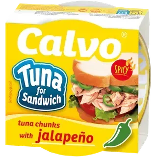 Calvo tuna for sandwich tuunikala tükid jalopenoga õlis 142g