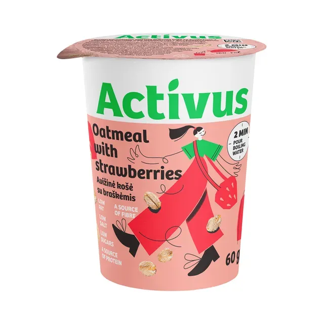 Kaerahelbepuder maasikatega, tops, ACTIVUS, 60 g