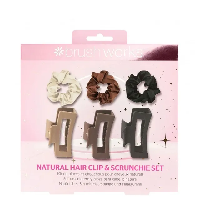 BRUSHWORKS Natural Hair Clip & Scrunchie komplekt