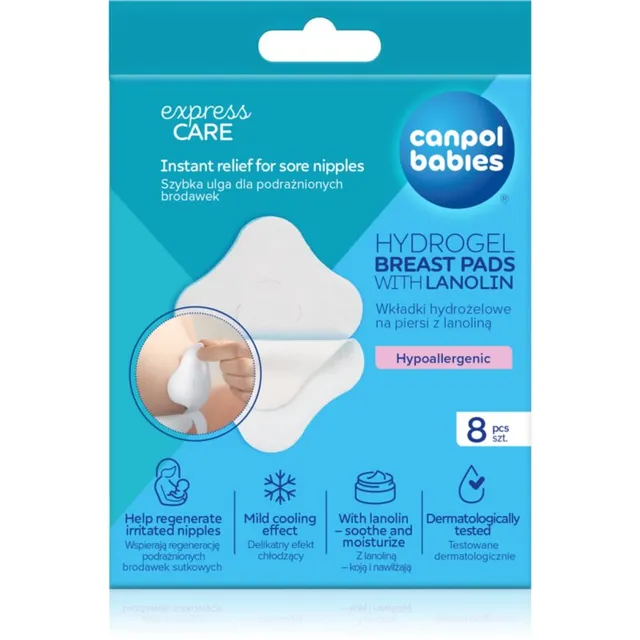 Canpol babies Hydrogel Breast Pads tervendavad hüdrogeelist rinnapadjad lanoliiniga 8 tk