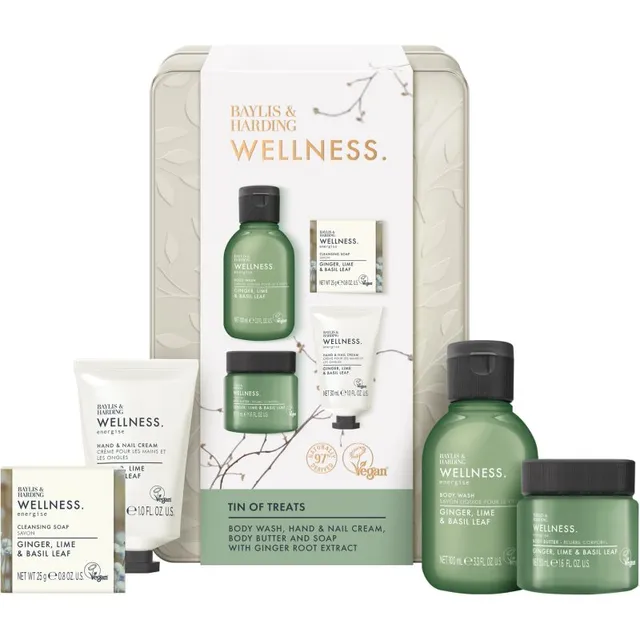 Baylis & Harding Wellness. Energise Kinkekomplekt kehale Ginger, Lime & Basil Leaf