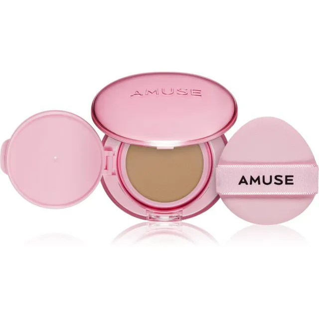 AMUSE Dew Power Vegan Cushion Kauapüsiv jumestuskreemikäsn kirgastava ja siluva efektiga varjund 04 Tan 15 g