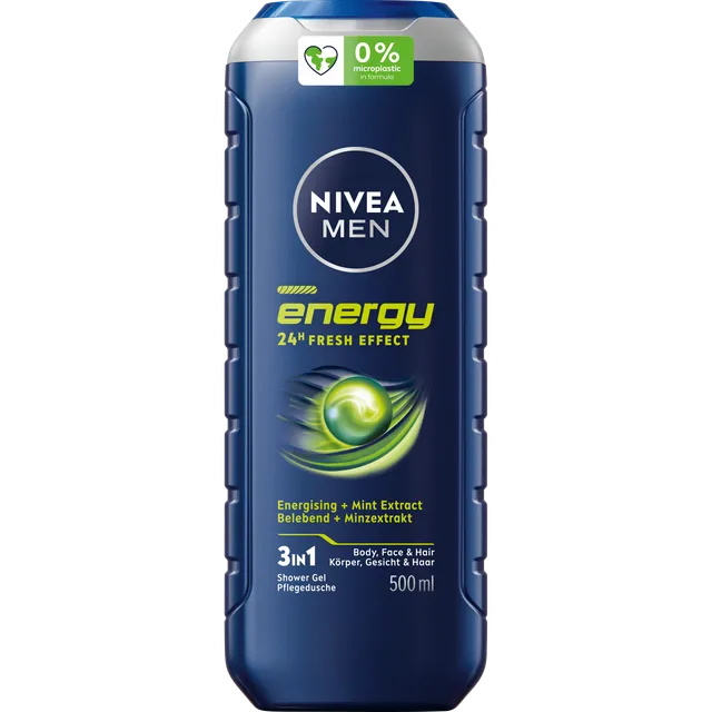 Dušigeel Active Energy meestele, NIVEA, 500 ml