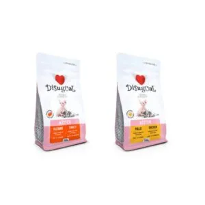Disugual kana ja kalkun kassipoja kuivtoidu komplekt 2tk x 300g