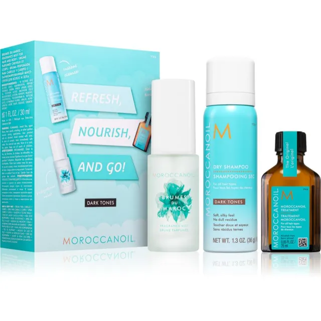 Moroccanoil Refresh, Nourish, and Go! (Dark Tones) komplekt tumedatele juustele naistele