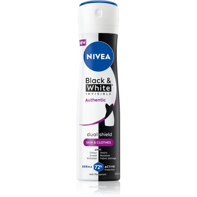 NIVEA Black & White Authentic Pihustatav antiprespirant 72 tundi 150 ml