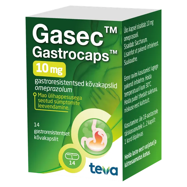 GASEC GASTROCAPS 10 MG GASTRORESIST KÕVAKAPS 10MG N14