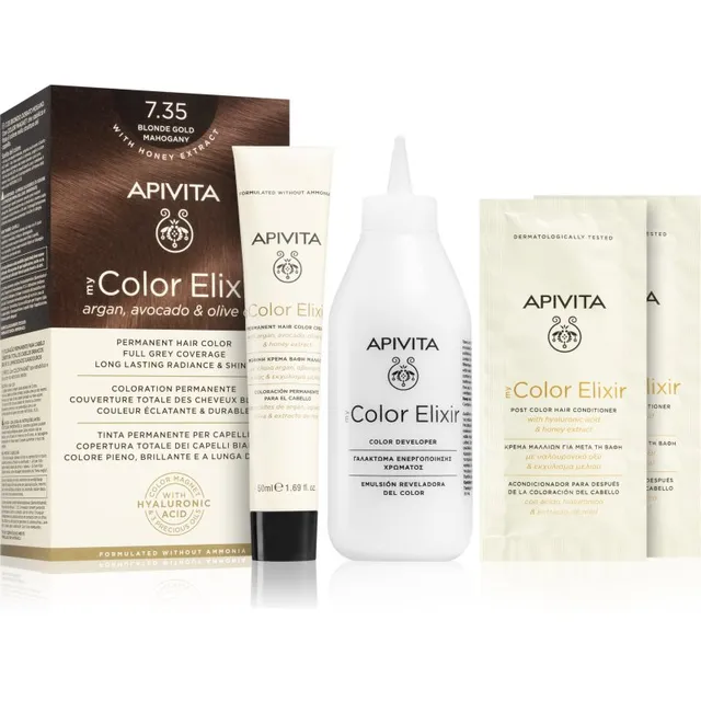 Apivita My Color Elixir Juuksevärv ammoniaagivaba varjund 7.35 Blonde Gold Mahogany 1 tk