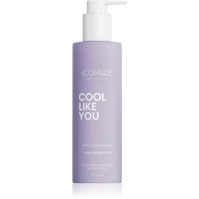 ICONIQUE Professional COOL LIKE YOU Perfect Blonde & Silver Violet Messingitoone neutraliseeriv šampoon 250 ml