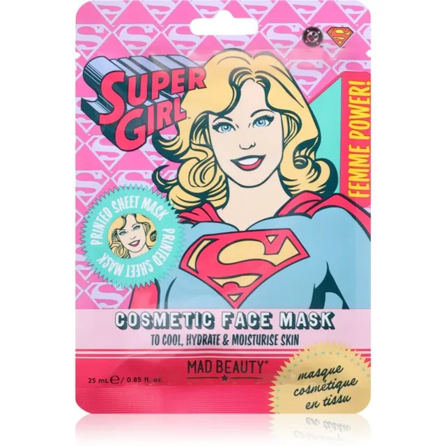 Mad Beauty DC Femme Power Supergirl Niisutav näo lehtmask 25 ml