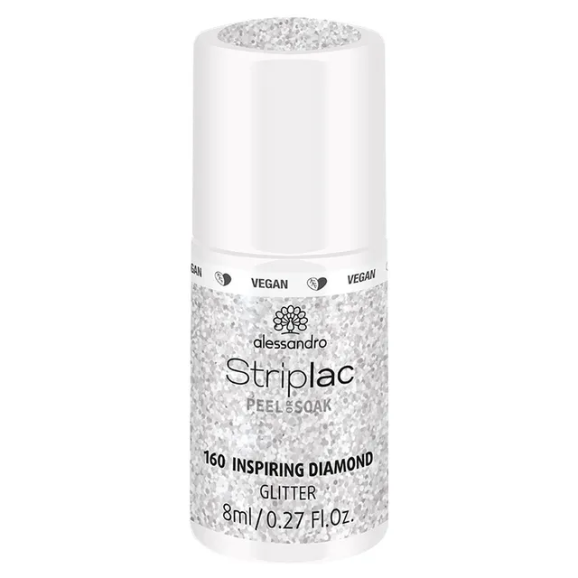 ALESSANDRO Striplac Peel or Soak Glitter Nail Polish No.160 Inspiring Diamond 8ml
