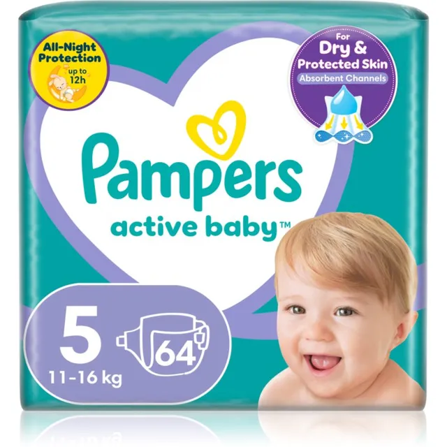 Pampers Active Baby Size 5 ühekordsed mähkmed 11-16 kg 64 tk
