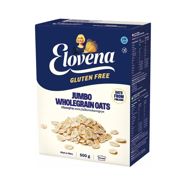 Gluteenivabad suured täisterakaerahelbed, ELOVENA, 500 g