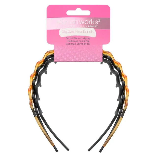 BRUSHWORKS Zig Zag Headbands 3pcs