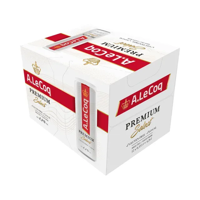 Õlu Premium Select 12-kohver, A. LE COQ, 12 x 355 ml