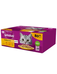 WHISKAS kassikonserv kastmes linnulihaga Mix (80x85g)