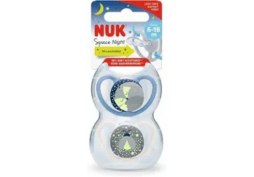 Silikoonlutt NUK Space night 6-18k,2tk