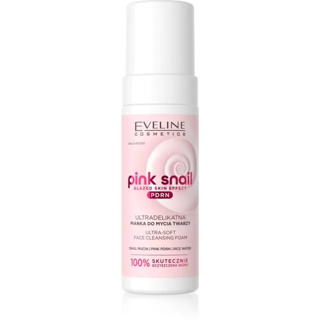 Eveline Cosmetics Pink Snail Glazed Skin Effect Õrn puhastusvaht näole 150 ml