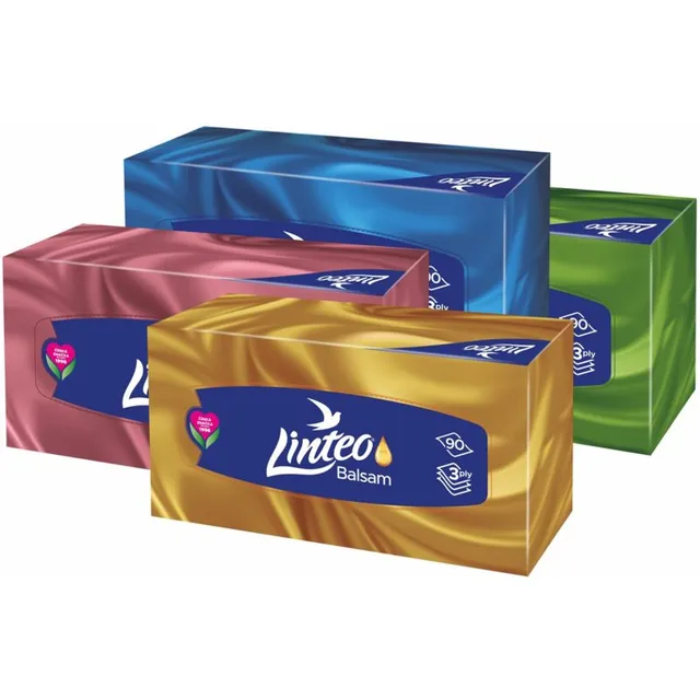 Linteo Paper Tissues Three-ply Paper, 90 pcs per box pabersalvrätikud palsamiga 90 tk