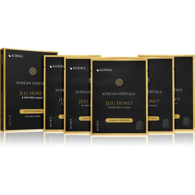 KORIKA Korean Heritage Set of 5 Cleansing Face Sheet Masks näomask soodushinnaga naha täiuslikuks puhastamiseks