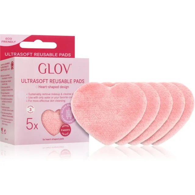 GLOV Heart-Shaped Ultrasoft pestavad meigieemalduspadjad 5 tk