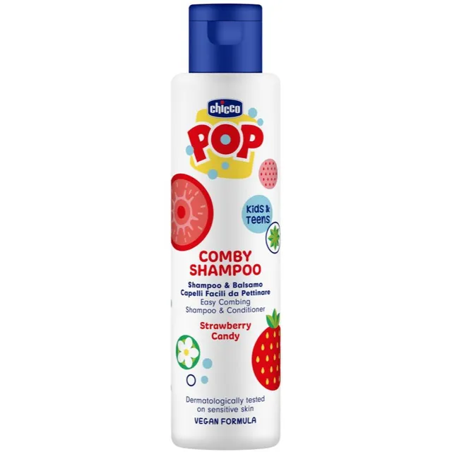 Chicco Pop Comby Shampoo & Conditioner Šampoon ja palsam Strawberry 250 ml