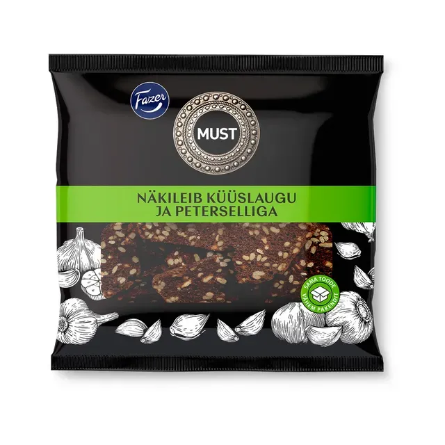 Must Näkileib küüslaugu ja peterselliga, FAZER, 150 g