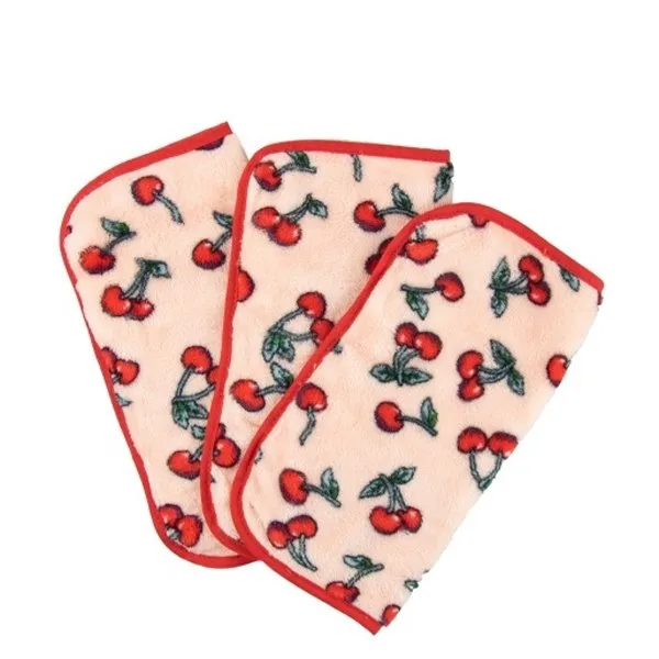 THE VINTAGE COSMETIC Cherry Print Make-Up Removing Cloths x3
