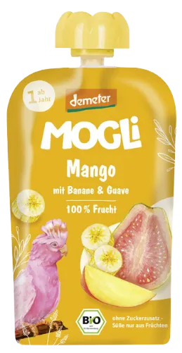 Mango-, banaani- ja guajaavipüree, biodünaamiline