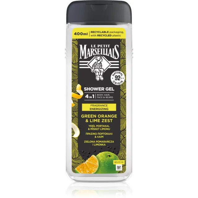Le Petit Marseillais Green Orange & Lime Zest Dušigeel neli-ühes meestele 400 ml