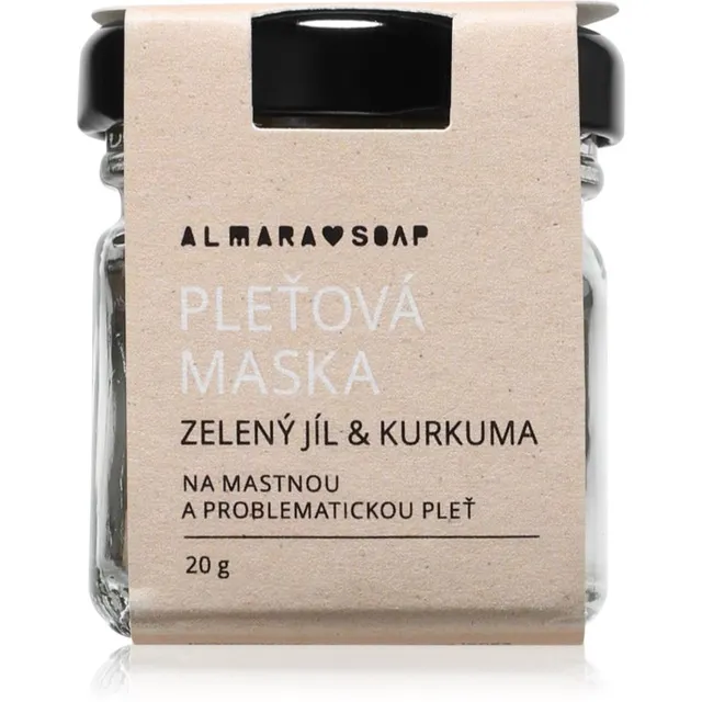 Almara Soap Face Green Clay & Turmeric Puhastav näomask rasusele ja probleemsele nahale 20 g