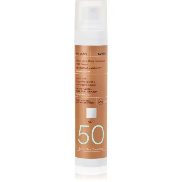 Korres Red Grape Sheer Glow Päikesekaitsekreem sära andva efektiga SPF 50 50 ml