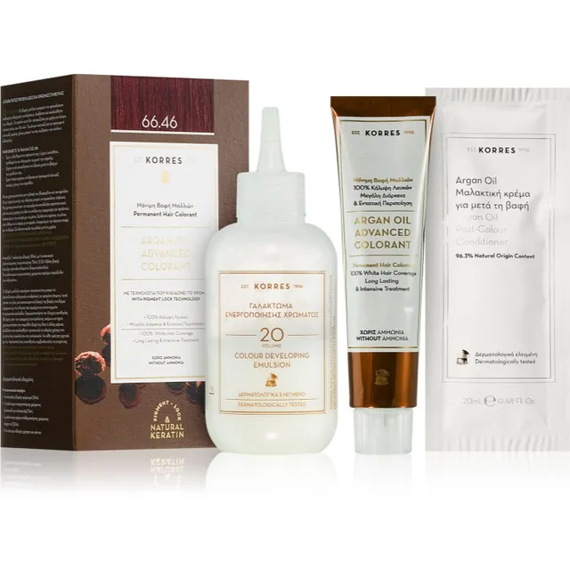 Korres Argan Oil Püsijuuksevärv argaaniaõliga varjund 66.46 Intense Burgundy Red 50 ml