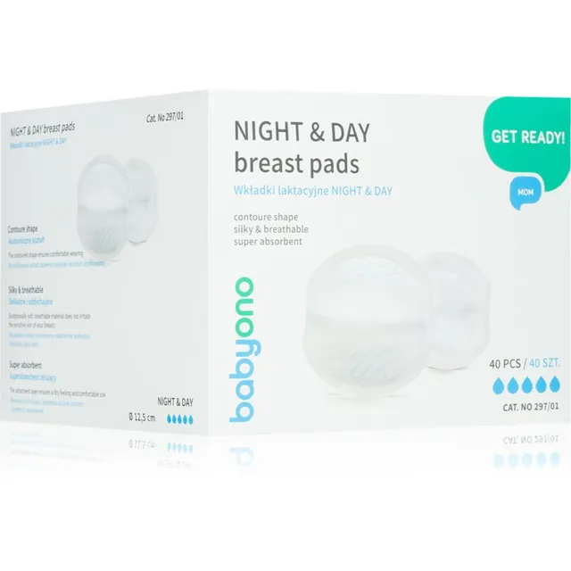 BabyOno Get Ready Night & Day ühekordsed rinnapadjad 40 tk