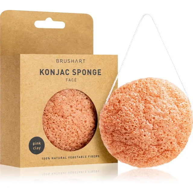 BrushArt Home Salon Konjac sponge Õrn koorimiskäsn näole Pink Clay 5 g