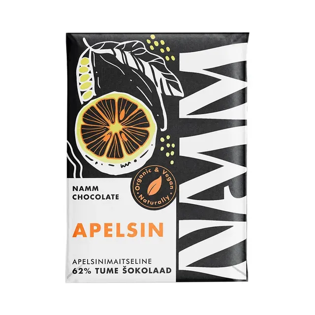 Mahe Apelsinišokolaad 62% tume, NAMM CHOCOLATE, 37g