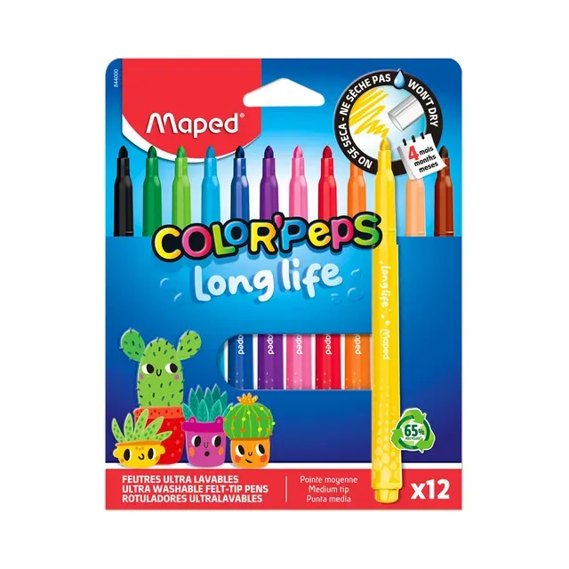 Viltpliiats ColorPeps Long Life, MAPED, 12 tk
