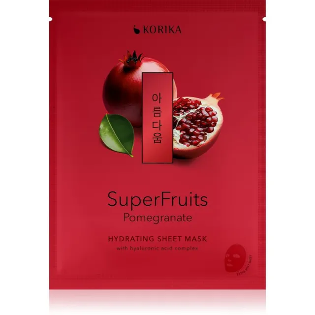 KORIKA SuperFruits Pomegranate - Hydrating Sheet Mask Niisutav näo lehtmask 25 g
