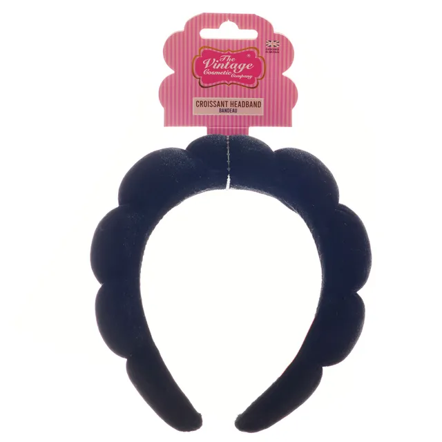 THE VINTAGE COSMETIC Croissant Headband Black