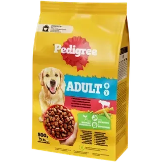 Pedigree kuivtoit täiskasvanud koerale, veise ja köögiviljadega, 500 g