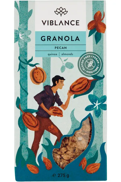 Granola pekanipähklite, mandlite ja kinoaga